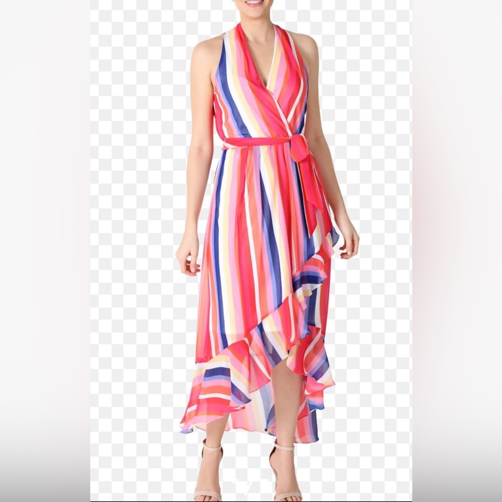 NWT Julia Jordan Sleeveless Midi Striped Multicolor Maxi Dress 16
